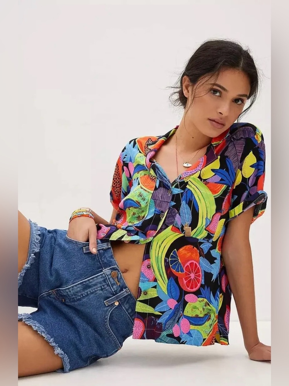 Anthropologie Orane Sigal Bonanza Surf Button-Up Shirt size Medium